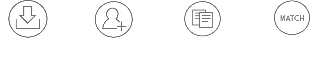 Download de App - Maak een account aan - Swipe door de vacatures, solliciteer - En creëer een match